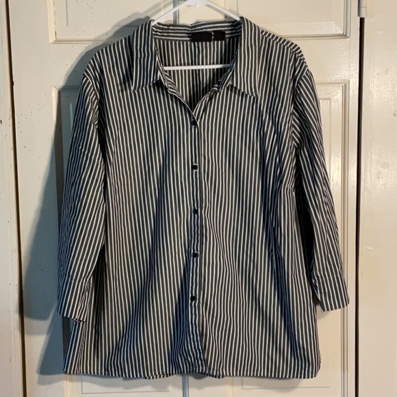 Women’s ALC Woman plus size Striped Button-Up Shirt 3X - Picture 1 of 7
